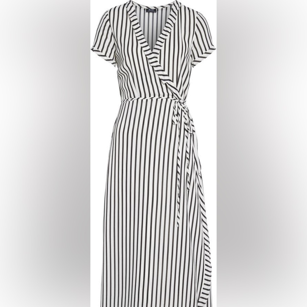 Bardot Aide Striped Midi Wrap Dress Women’s Size Large - Picture 7 of 16